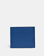 COACH®,DOUBLE BILLFOLD WALLET,Polished Pebble Leather,Blue Fin,Back View