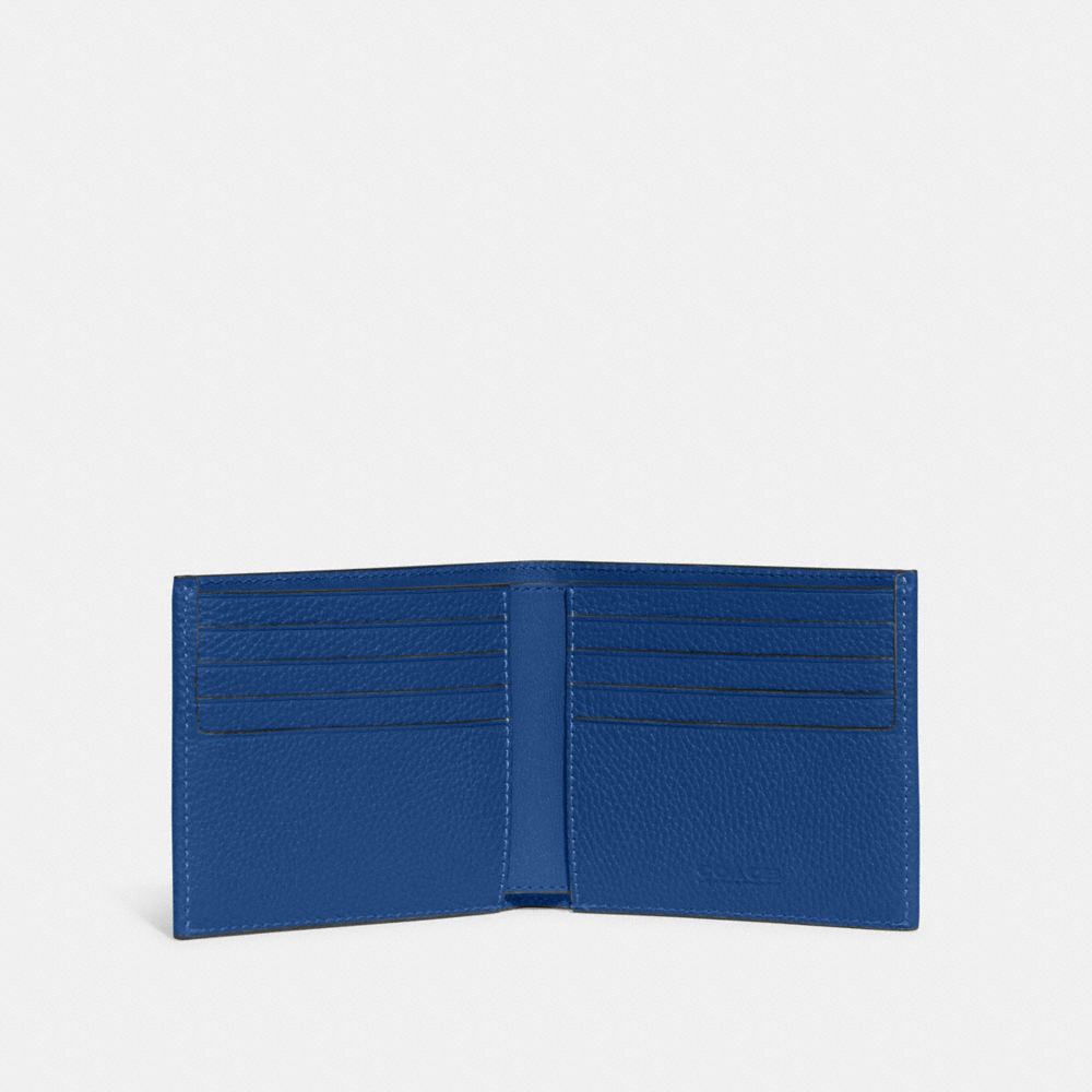 COACH®,Double Billfold Wallet,Leather,Bi Fold,Metal,Logo,Casual,,Inside View,Top View