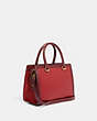 COACH®,GRACE CARRYALL IN COLORBLOCK,Refined Pebble Leather,Large,Gold/Red Apple Multi,Angle View