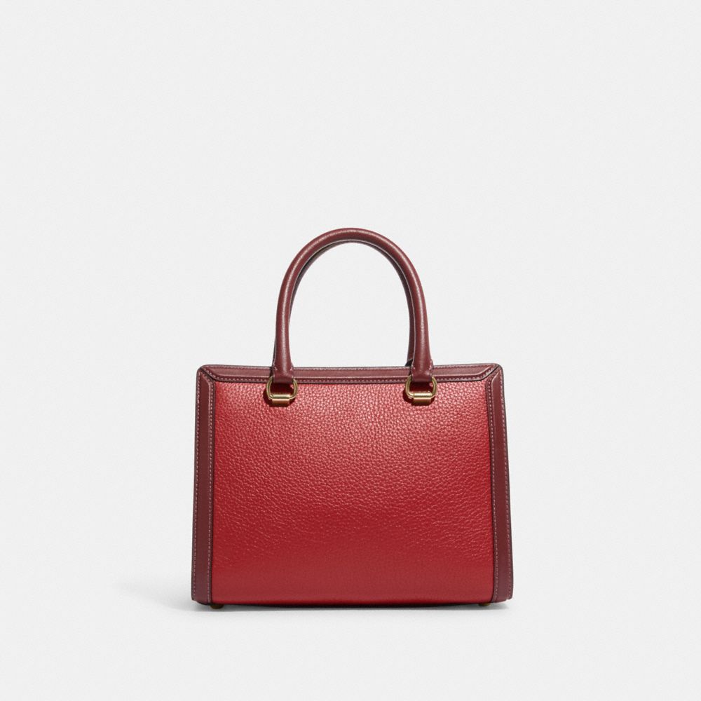 COACH®,GRACE CARRYALL IN COLORBLOCK,Novelty Leather,Large,Gold/Red Apple Multi,Back View