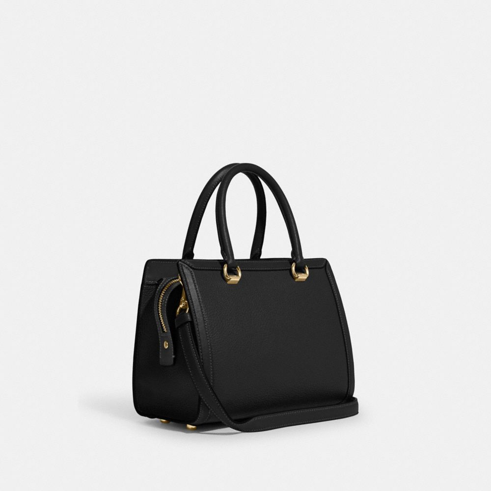 COACH®,GRACE CARRYALL,Pebbled Leather,Large,Gold/Black,Angle View