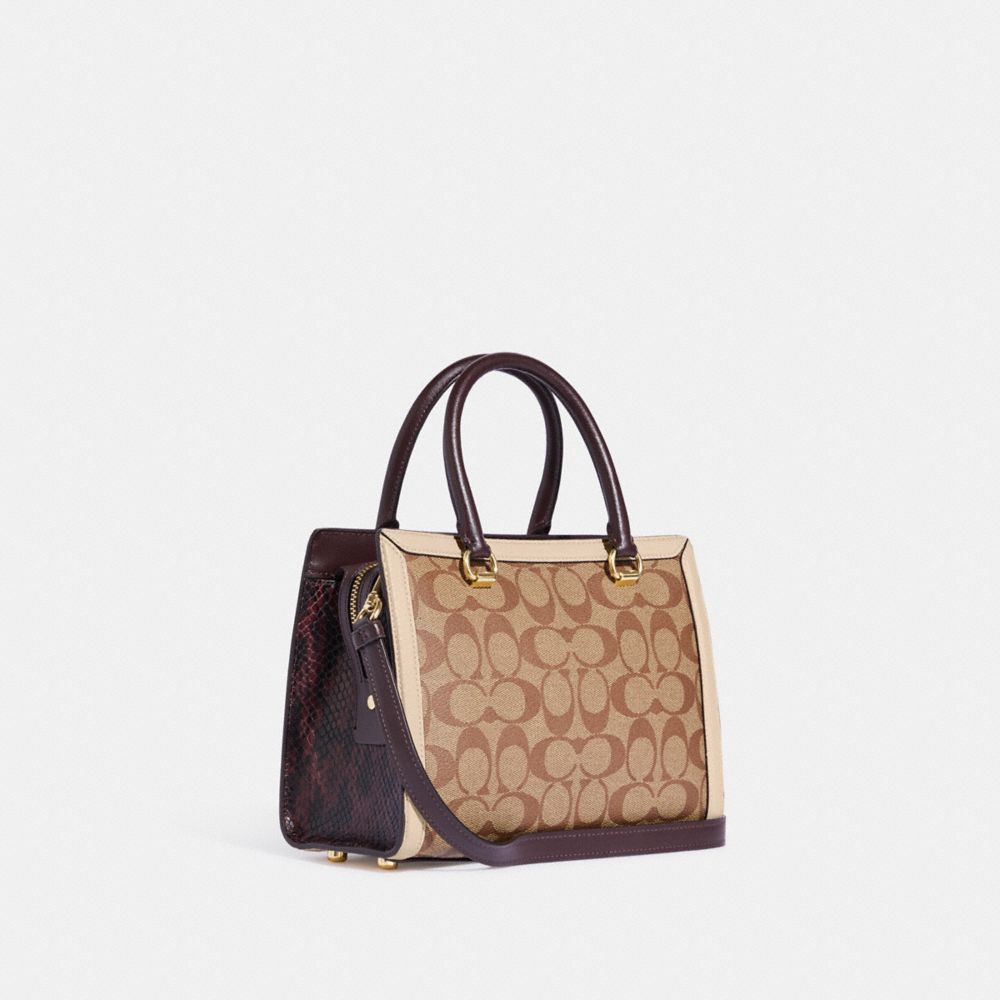 COACH®,GRACE CARRYALL IN SIGNATURE CANVAS,Large,Im/Khaki/Ivory Multi,Angle View