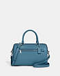COACH®,ROWAN SATCHEL,Crossgrain Leather,Large,Silver/Pacific Blue,Front View