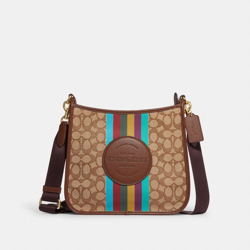 Coach Dempsey File Bag in Signature Jacquard with Stripe and Coach Patch