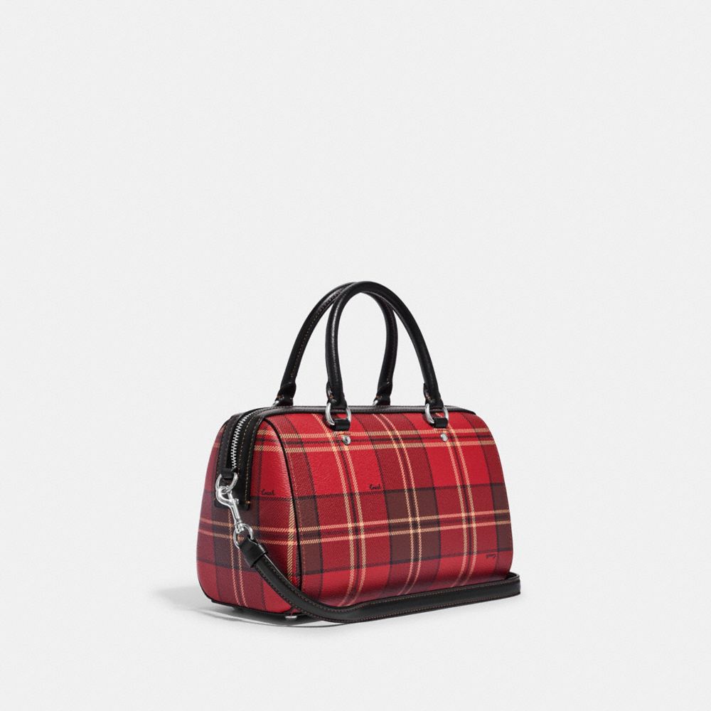 Satchel Rowan avec imprimé tissu écossais tartan