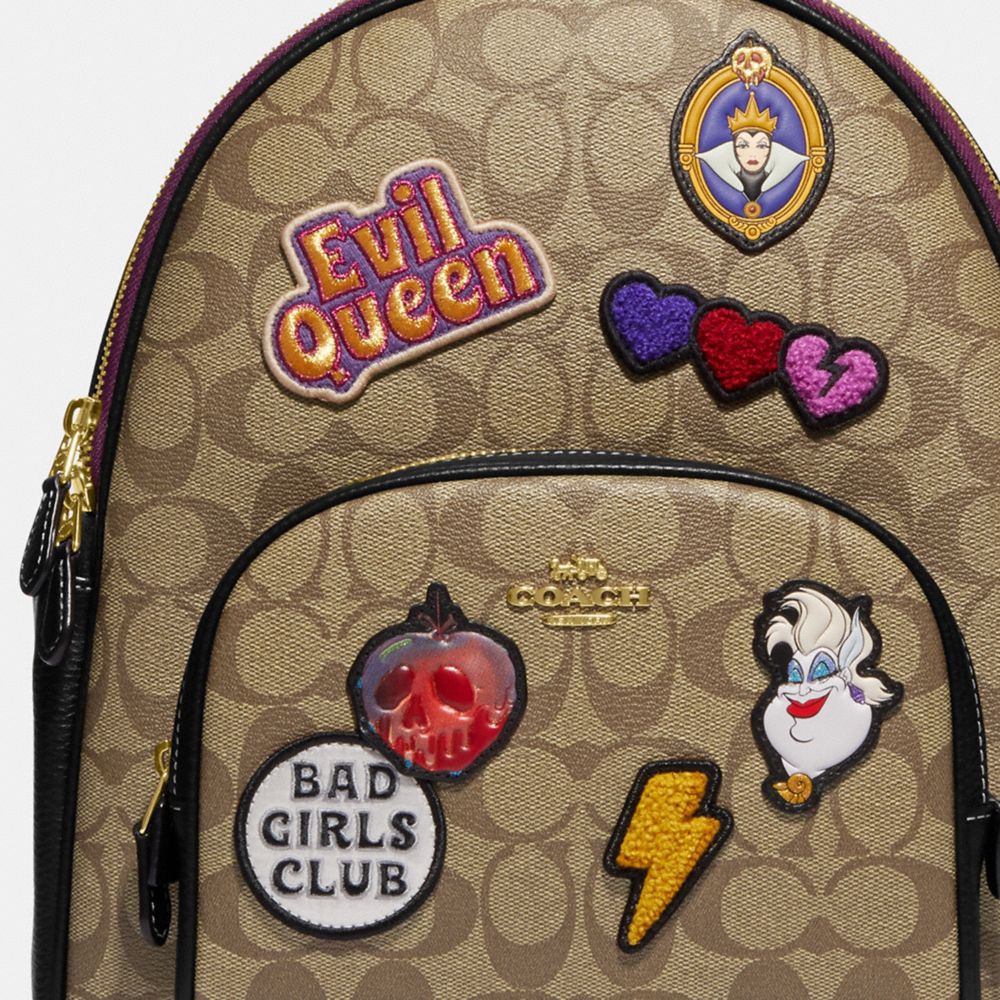 Coach Bags | Disney x Coach Court Backpack in Signature Canvas with Patches | Color: Tan | Size: Os | Fanecita's Closet