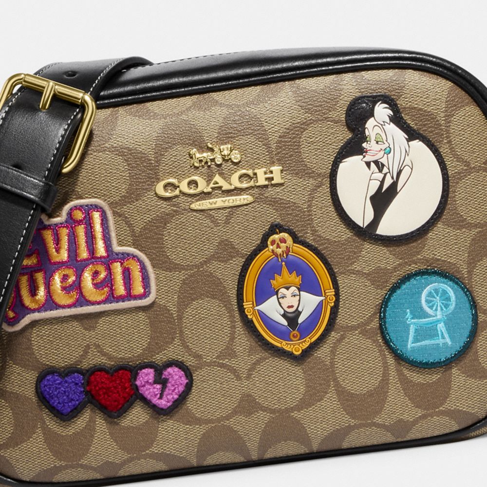 Coach Disney Villains White Jamie Leather Mini Camera Crossbody