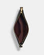 COACH®,DISNEY X COACH ROWAN FILE BAG WITH EVIL QUEEN MOTIF,Refined Pebble Leather,Medium,Gold/Black Multi,Inside View,Top View