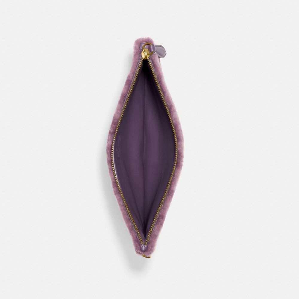 COACH®,チャーター ポーチ・シグネチャー シアリング,ﾗｲﾄ ﾊﾟｰﾌﾟﾙ