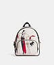 COACH®,DISNEY X COACH MINI COURT BACKPACK WITH CRUELLA MOTIF,Refined Pebble Leather,Gold/Chalk Multi,Front View