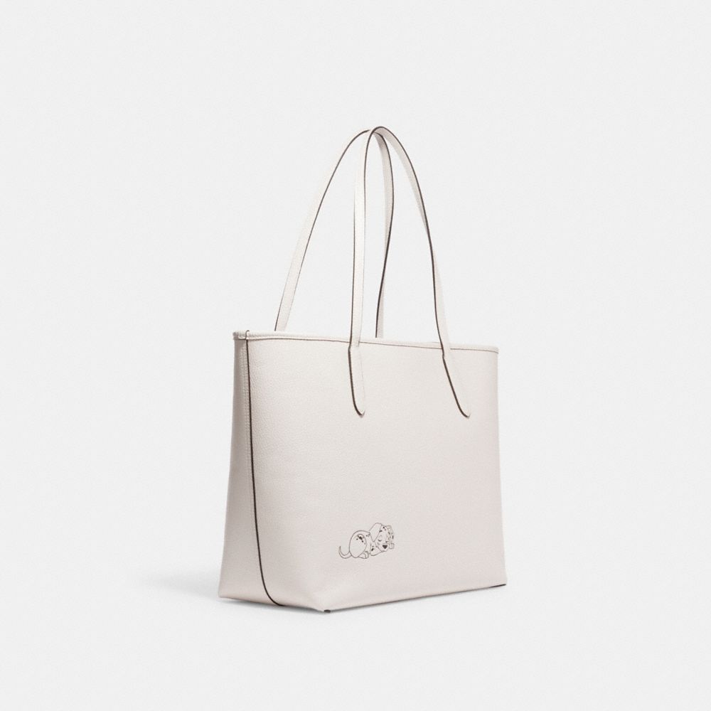 Coach Outlet City Tote in Signature Canvas - White