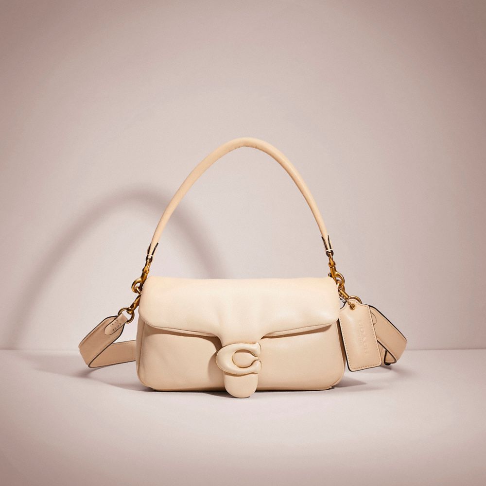 COACH®,RESTORED PILLOW TABBY SHOULDER BAG 26,Nappa leather,Medium,Brass/Ivory,Front View