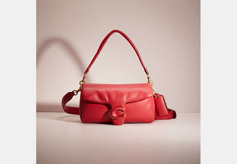 COACH®,RESTORED PILLOW TABBY SHOULDER BAG 26,Nappa leather,Medium,Brass/Red Apple,Front View
