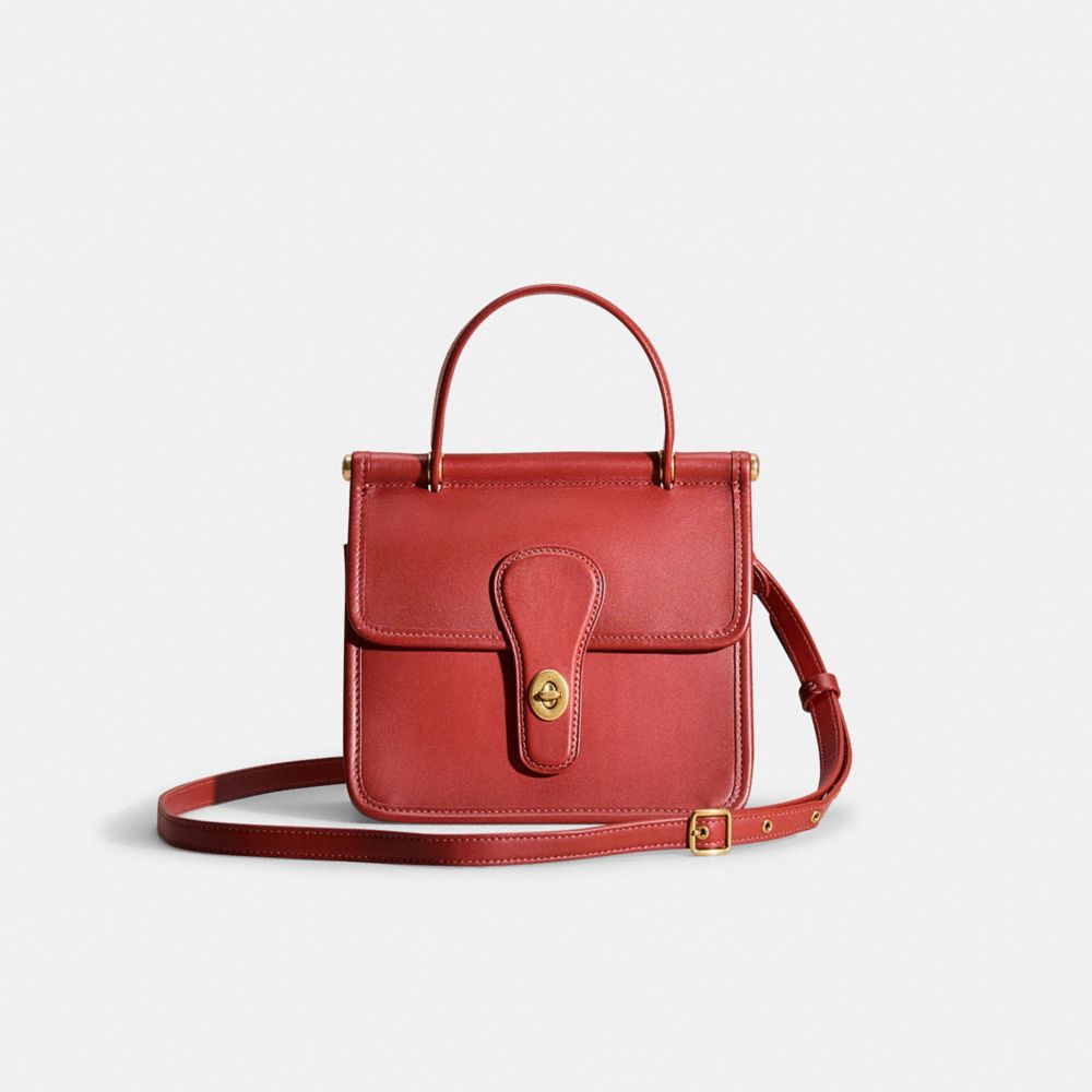 Coach Restored Willis Top Handle 18 In Brass red Sand ModeSens