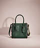 COACH®,RESTORED CASHIN CARRY TOTE 22,Smooth Leather/Pebble Leather,Medium,Brass/Everglade,Front View