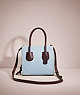 COACH®,RESTORED CASHIN CARRY TOTE 22 IN COLORBLOCK,Pebble Leather,Medium,Pewter/Waterfall Multi,Front View