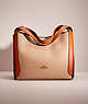 COACH®,RESTORED HADLEY HOBO IN COLORBLOCK,Polished Pebble Leather,Brass/Taupe Ginger Multi,Front View