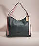 COACH®,RESTORED HADLEY HOBO IN COLORBLOCK,Polished Pebble Leather,Brass/Taffy Black Cherry Mutli,Front View