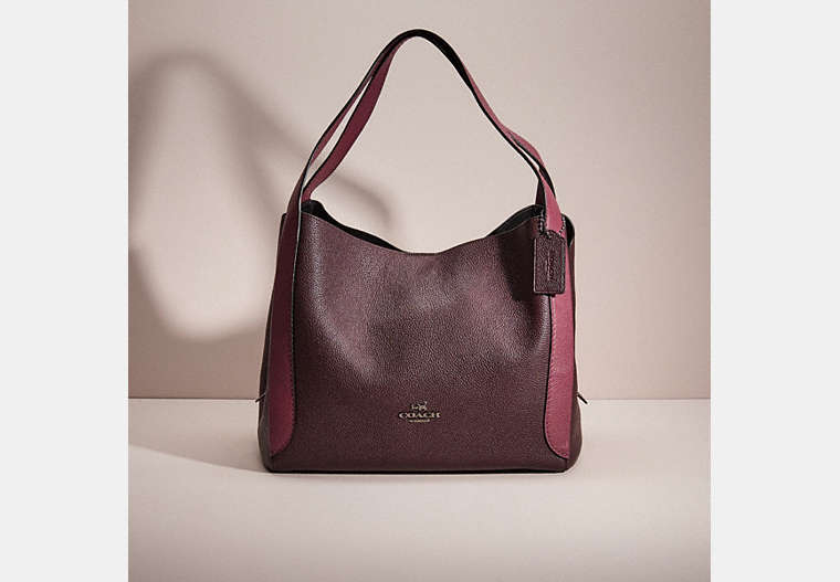 COACH®,RESTORED HADLEY HOBO IN COLORBLOCK,Polished Pebble Leather,Pewter/Pine Green Aurora Multi,Front View