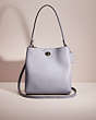 COACH®,RESTORED CHARLIE BUCKET BAG,Polished Pebble Leather,Large,Silver/Mist,Front View
