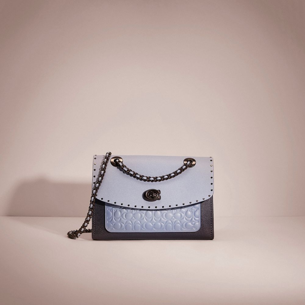 Coach parker shoulder bag in sales signature leather with rivets