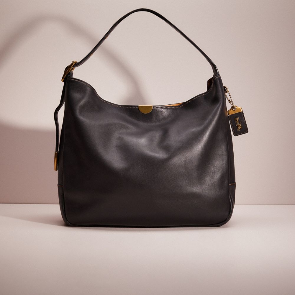 COACH®,RESTORED BEDFORD HOBO,Smooth Leather,Brass/Black,Front View