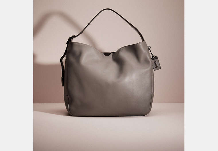 COACH®,RESTORED BEDFORD HOBO,Smooth Leather,Pewter/Heather Grey,Front View