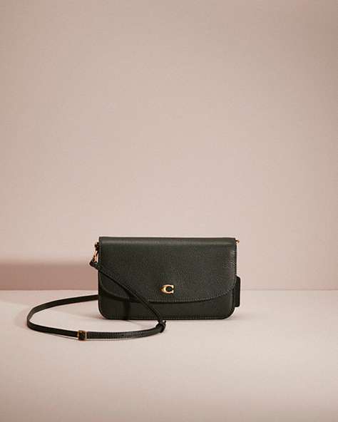 COACH®,RESTORED HAYDEN CROSSBODY,Polished Pebble Leather,Mini,Brass/Amazon Green,Front View