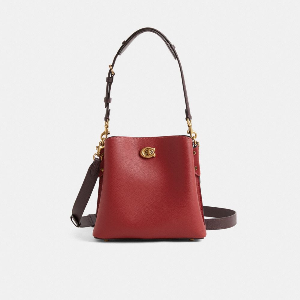 COACH®,Restored Willow Bucket Bag In Colorblock,Leather,Bucket,Logo,Metal,Casual,,Front View