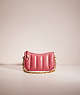 COACH®,RESTORED SWINGER 20 WITH QUILTING,Polished Pebble Leather,Mini,Brass/Red,Front View