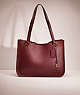 COACH®,RESTORED TYLER CARRYALL,Polished Pebble Leather,Brass/Wine,Front View