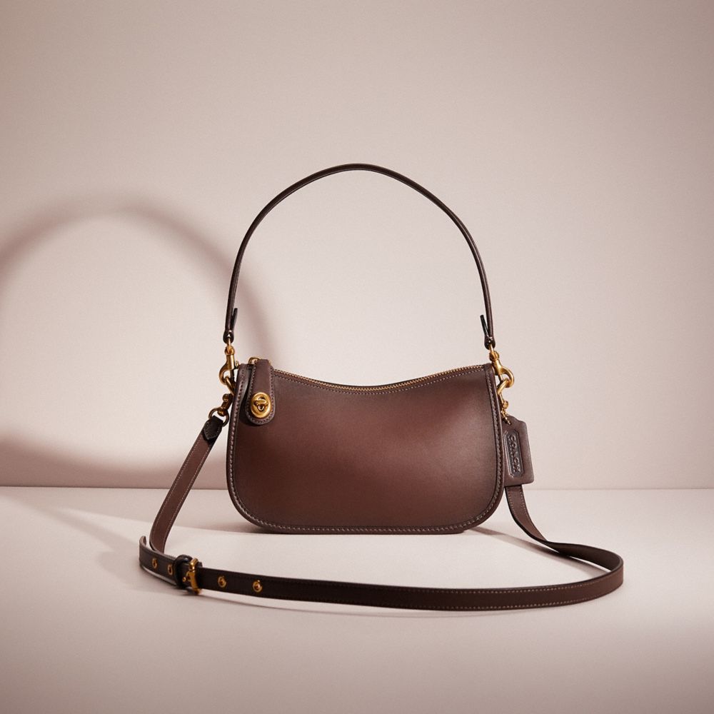 Coach leather swinger online shoulder bag