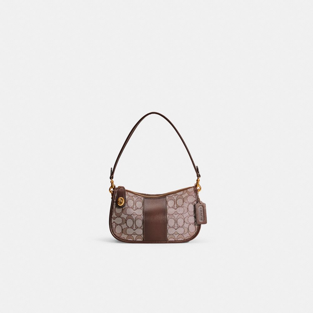 COACH®,Restored Swinger Bag In Signature Jacquard,,Front View