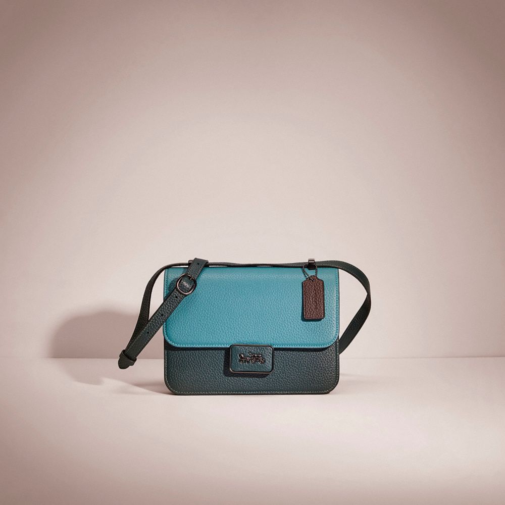 Coach Restored Alie Shoulder Bag In Colorblock In Pewter/retro Teal Multi