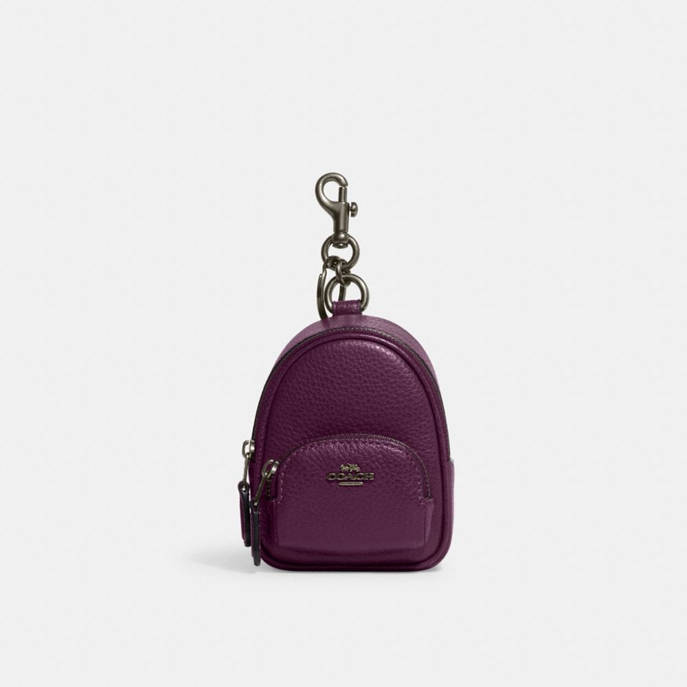 New Coach Mini Court Backpack Bag Charm in Colorblock/ Leather