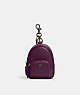 COACH®,MINI COURT BACKPACK BAG CHARM,Pebbled Leather,Mini,Black Antique Nickel/Boysenberry,Front View
