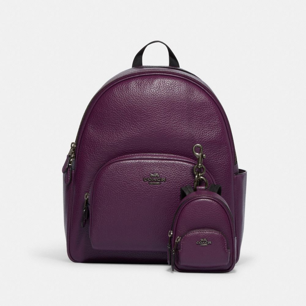 Coach Mini Court Backpack Bag Charm With Wild Strawberry Print 🍓
