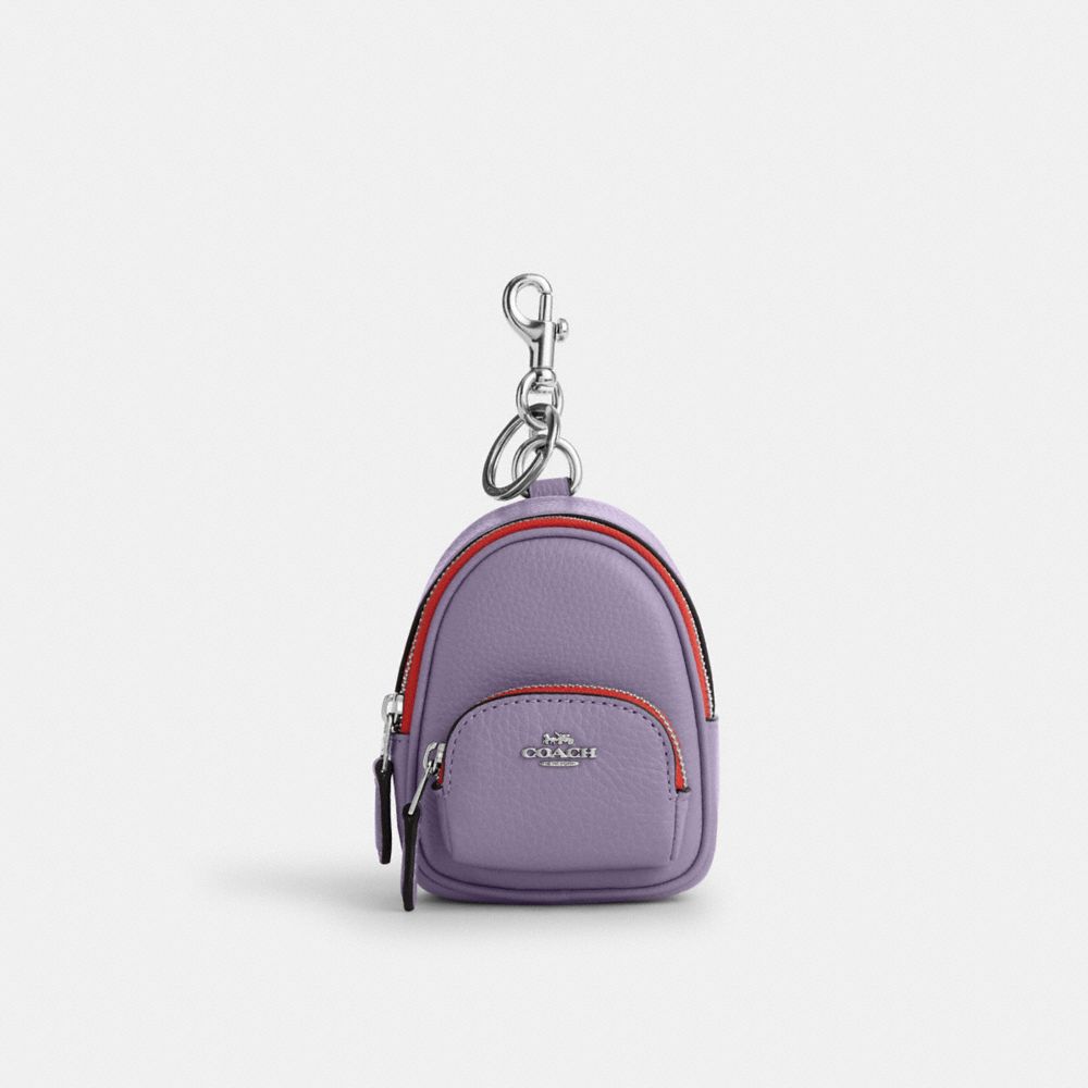 Coach Outlet Mini Court Backpack Bag Charm In Purple
