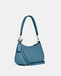 COACH®,TERI SHOULDER BAG,Refined Pebble Leather,Large,Silver/Pacific Blue,Angle View
