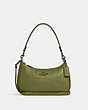 COACH®,TERI SHOULDER BAG,Large,Black Antique Nickel/Olive Green,Front View