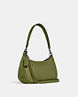 COACH®,TERI SHOULDER BAG,Large,Black Antique Nickel/Olive Green,Angle View