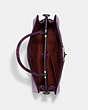 COACH®,LANE CARRYALL,Leather,Medium,Black Antique Nickel/Boysenberry,Inside View,Top View