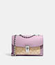 COACH®,LANE SHOULDER BAG IN SIGNATURE CANVAS,Leather,Medium,Silver/Light Khaki/Ice Purple,Front View