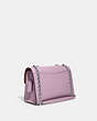 COACH®,LANE SHOULDER BAG IN SIGNATURE CANVAS,Leather,Medium,Silver/Light Khaki/Ice Purple,Angle View