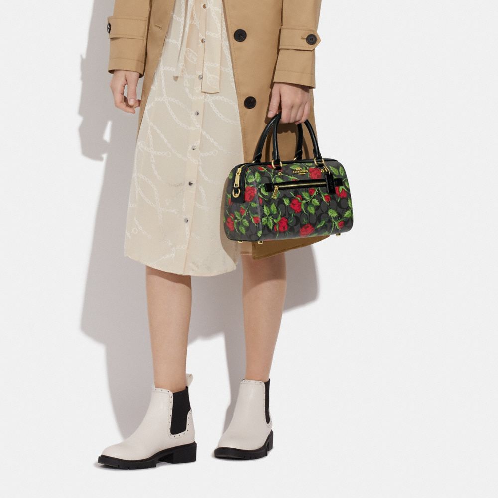 Coach Rowan Satchel With Signature Canvas Detail – Popshop Usa