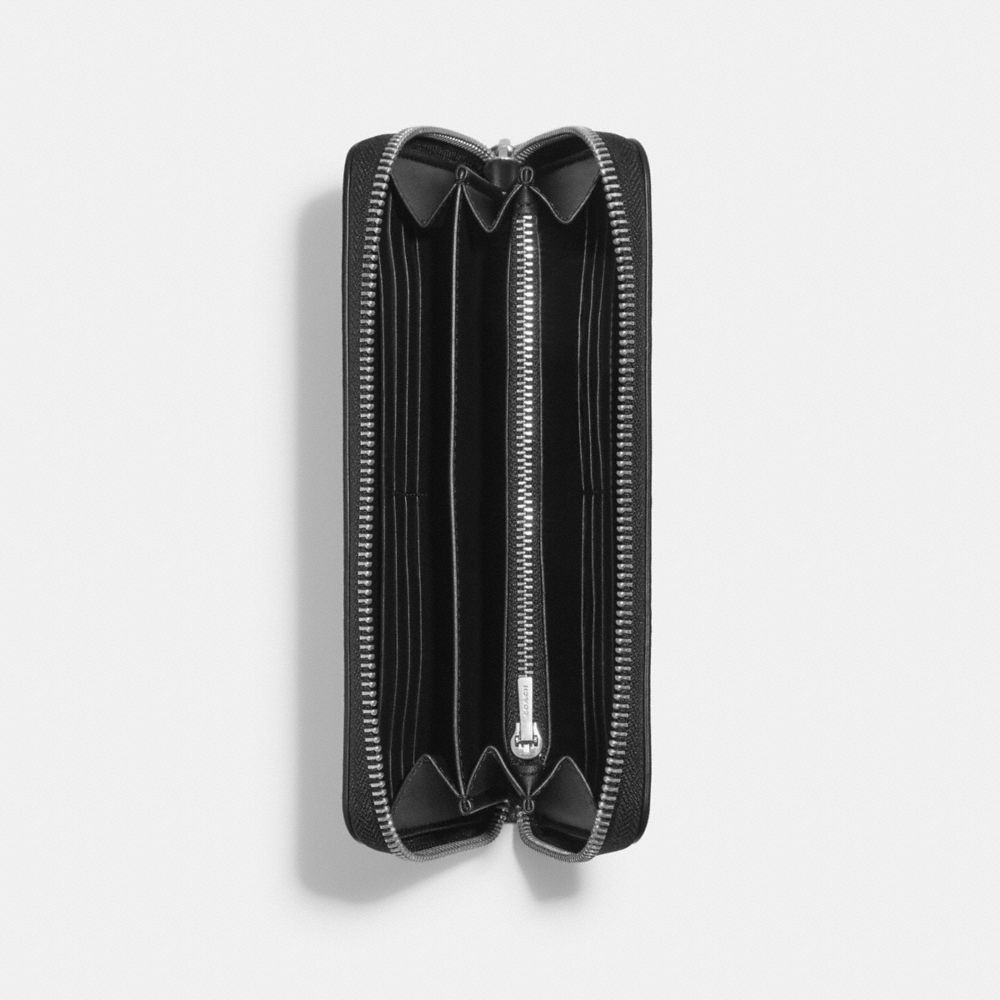 Long Zip Around Wallet With Tartan Plaid Print