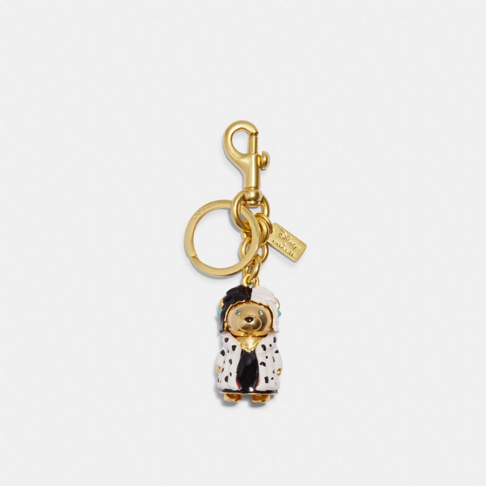 COACH®,Disney X Coach Cruella Bear Bag Charm,,Front View