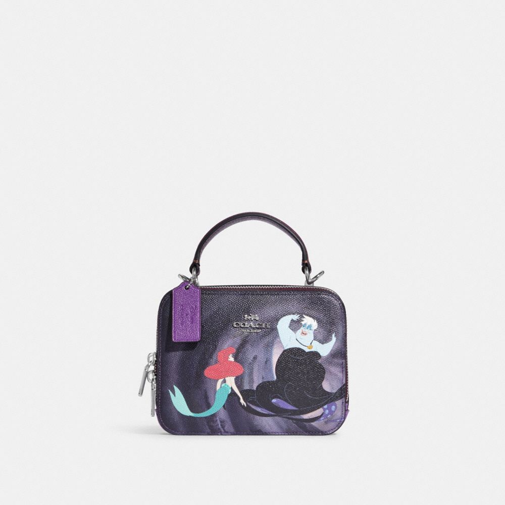 Coach, Bags, Disney X Coach Box Crossbody With Maleficent Motif And  Villains Meet Heart Charm