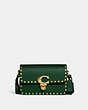COACH®,STUDIO SHOULDER BAG 19 WITH RIVETS,Leather,Small,Brass/Dark Pine,Front View