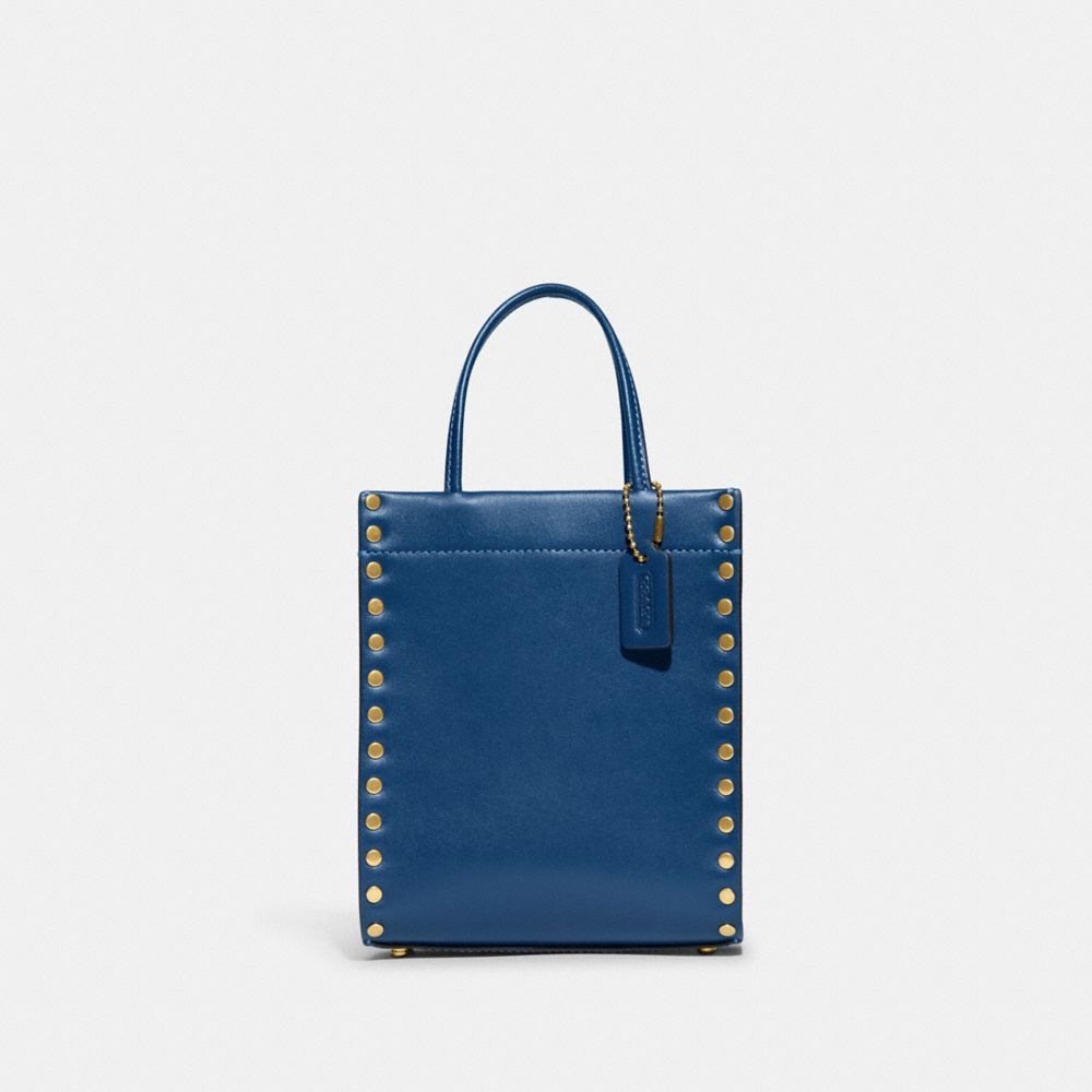 coach mini cashin tote with rivets